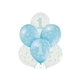 Palloncini in Lattice "Buon 1 compleanno" Azzurro 12" cm30 pz24