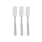 Forchetta Plastica Riutilizzabile Argento metalizzato pz24