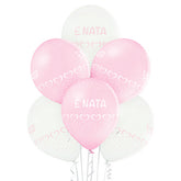 Palloncini in Lattice "E' nata" Rosa 12" cm30 pz24