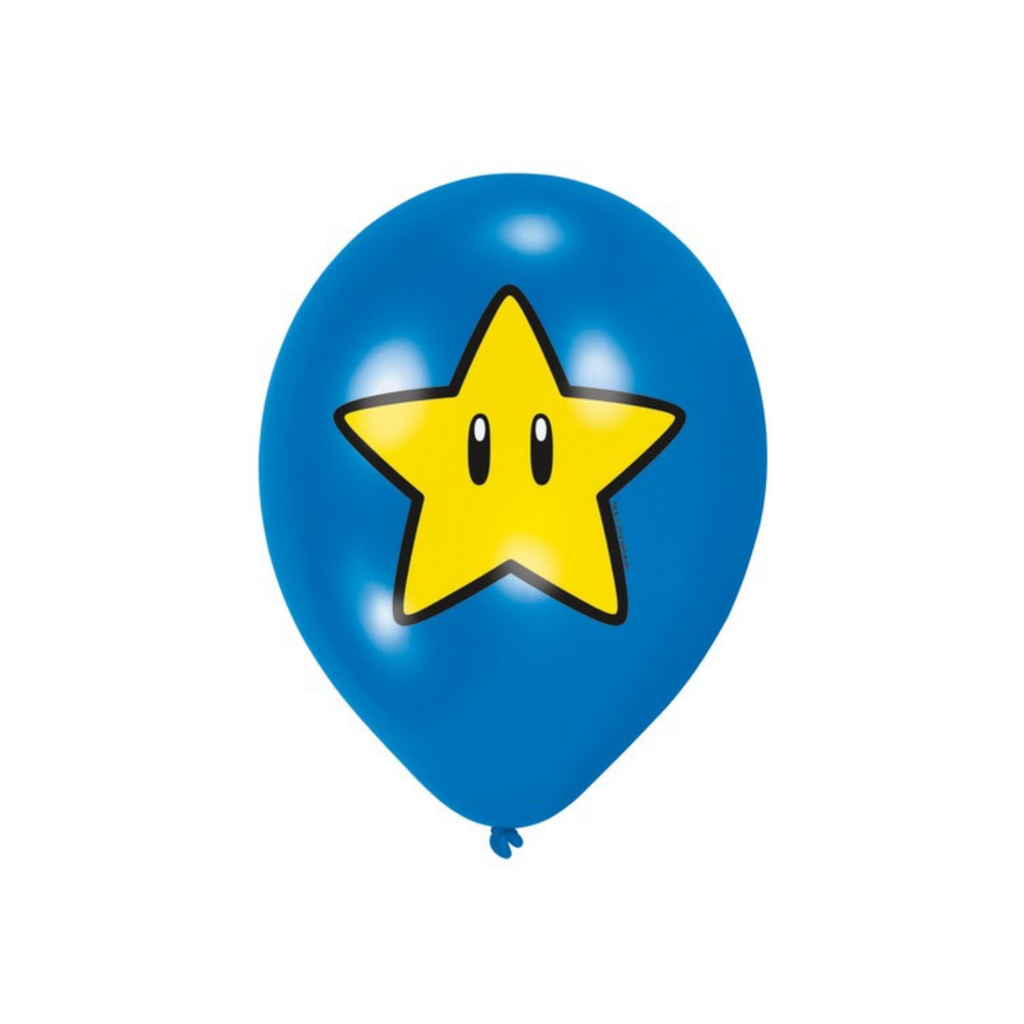 Super Mario 11"/28cm latex balloons with 4-color print, 6 pcs