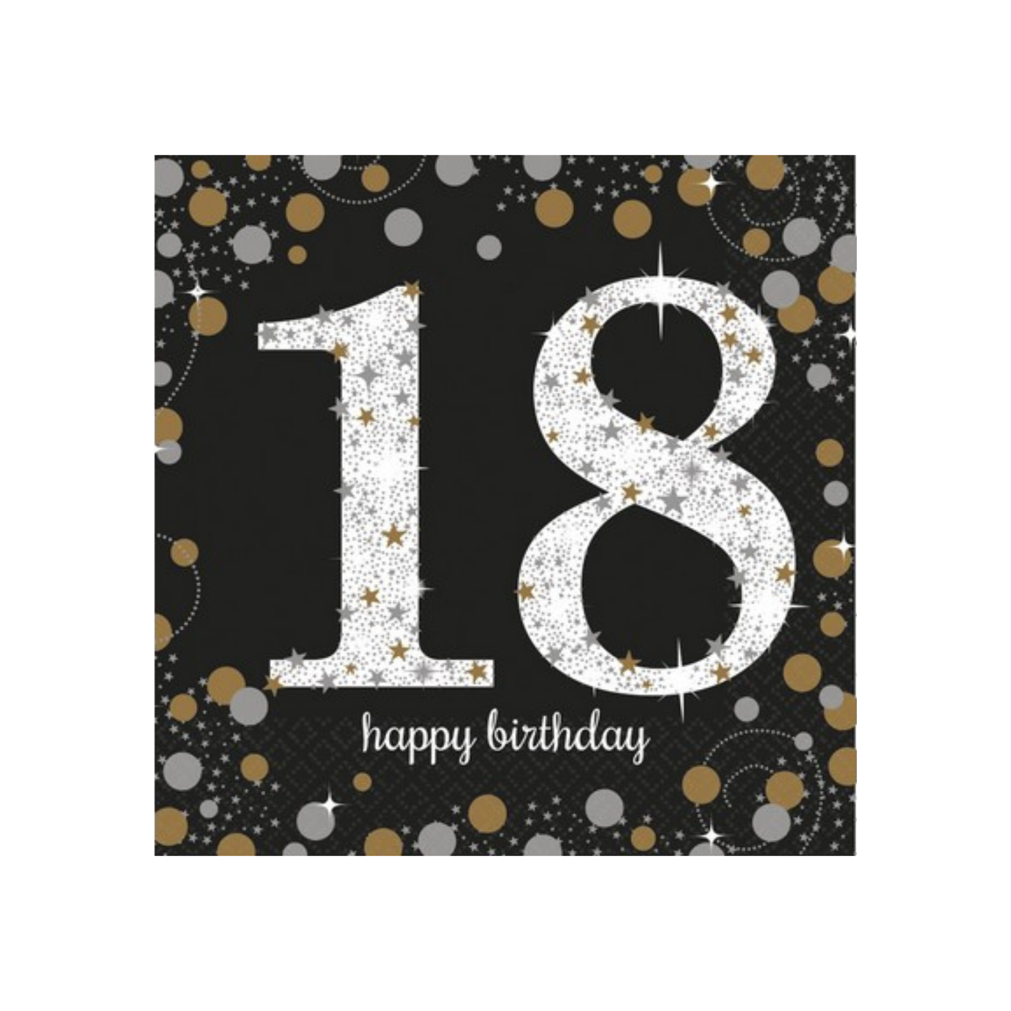 Happy Birthday Sparkling Celebrations napkin 18 years cm33x33 pcs 16