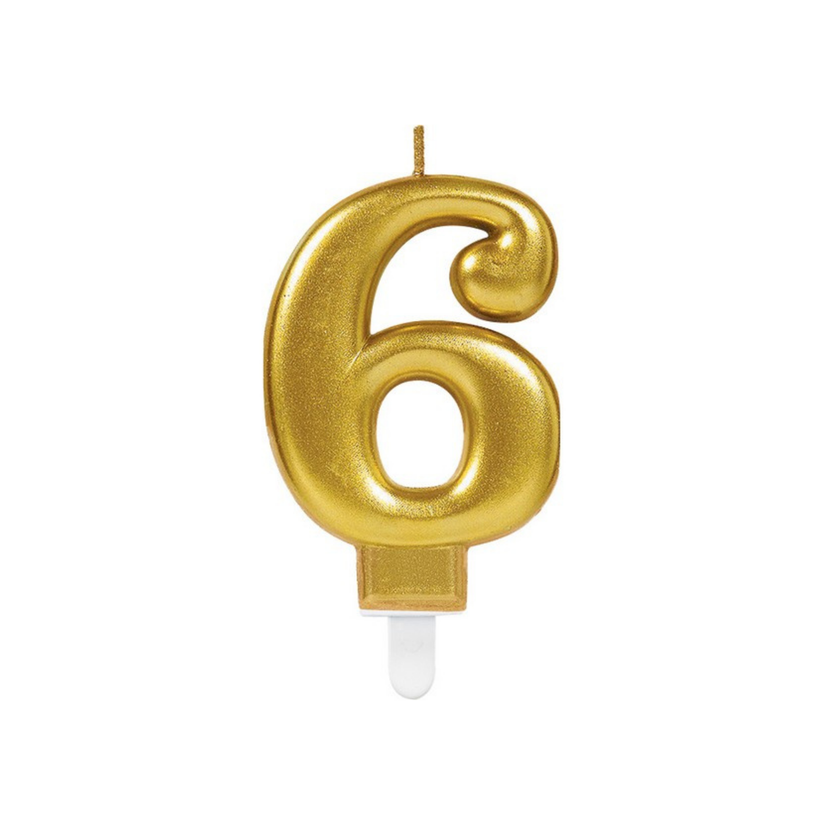 Candle Number Six Metallic Gold cm9 pcs1