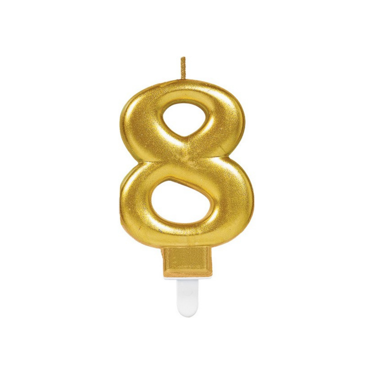 Number Eight Candle Metallic Gold 9cm 1pcs