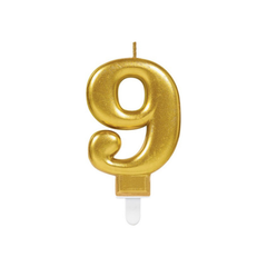 Candle Number Nine Metallic Gold cm9 pcs1