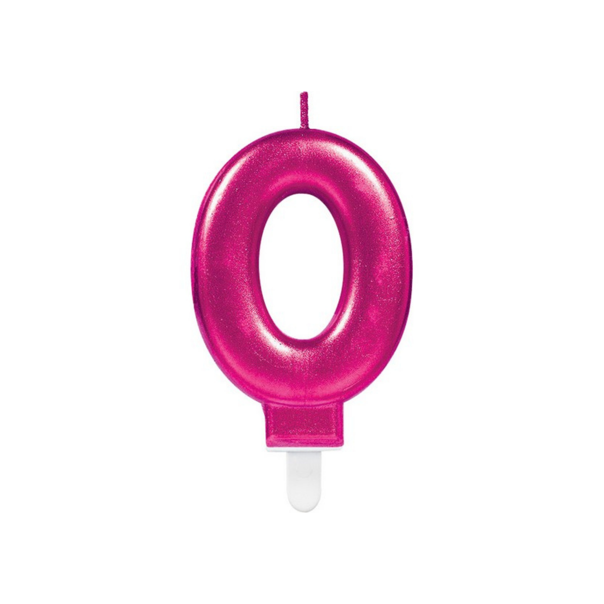 Candle number Zero Magenta metallic cm9 pcs1