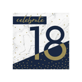 Napkin Number 18 cm33x33 Blue Navy and Gold 16 pieces