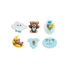 Decorazioni Zucchero Baby Boy Decora kit da 6pz