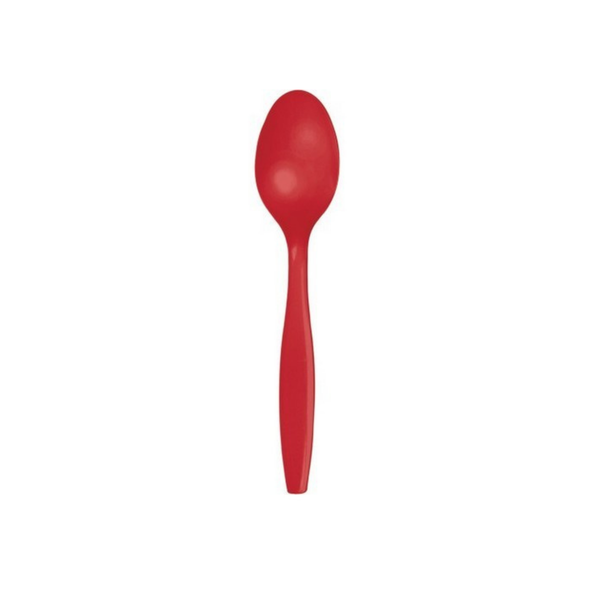 Plastic Spoon Solid Color Red cm15.5 pcs24