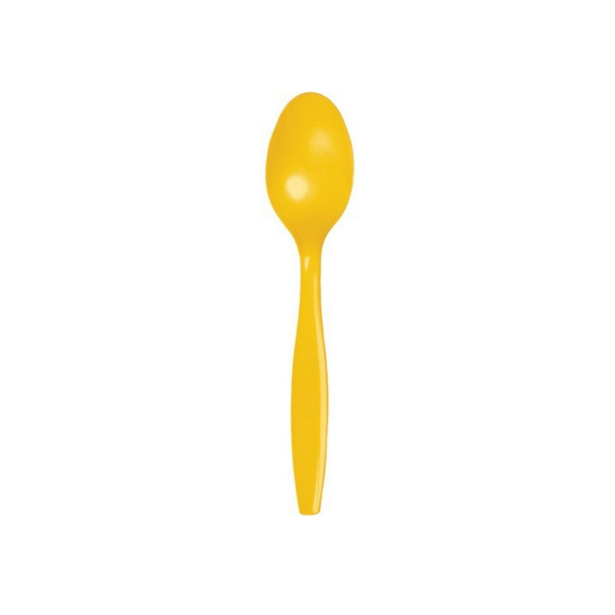 Plain Yellow Plastic Spoon 15.5cm 24pcs