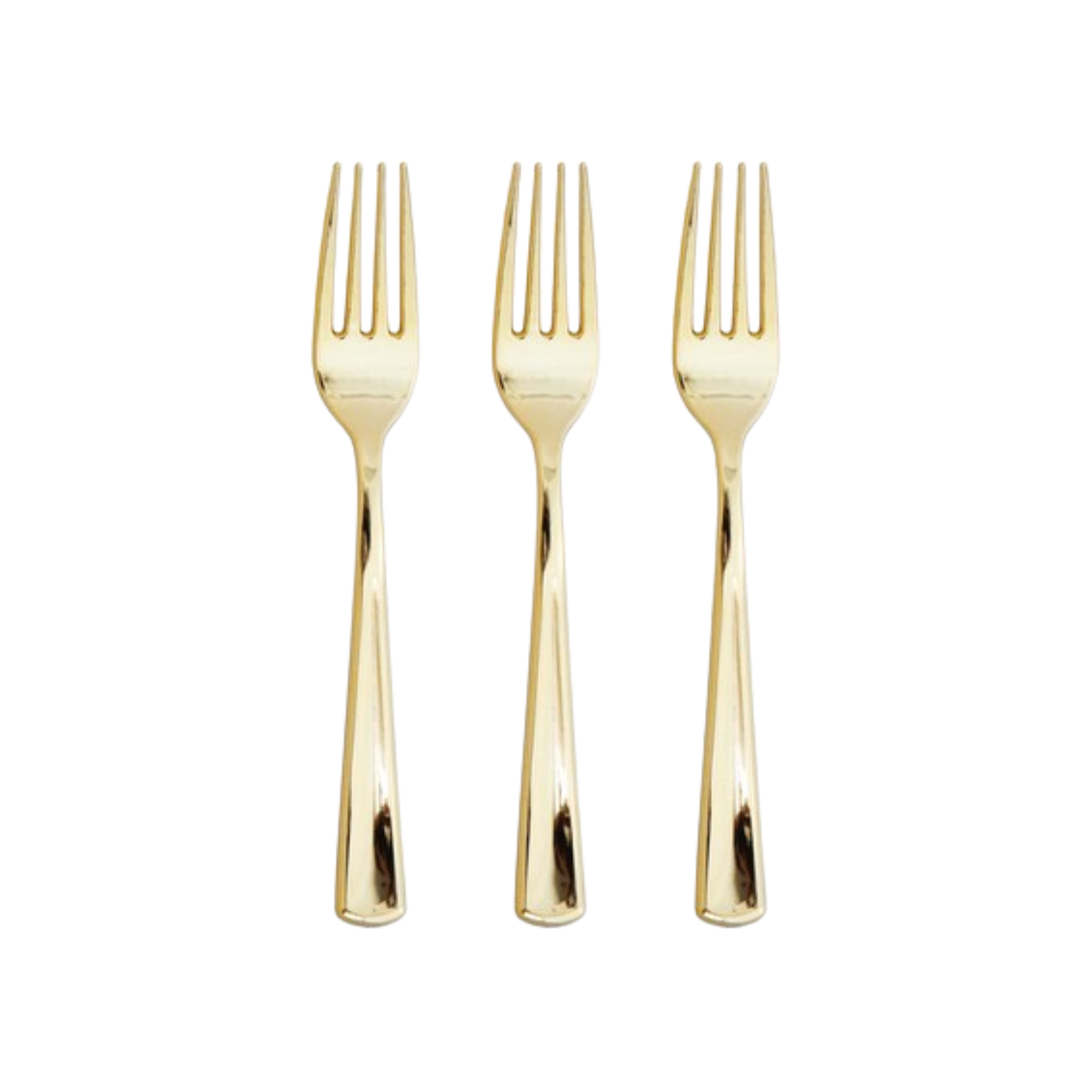 Reusable Plastic Fork Metallic Gold pcs24