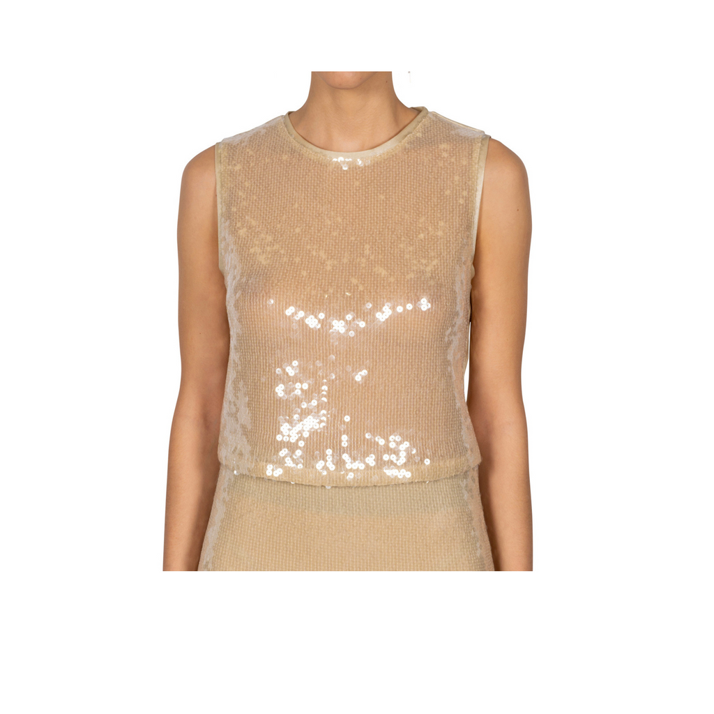 L. Top Donna Paillettes Nude o Orange Collezione Efi d’Angio’