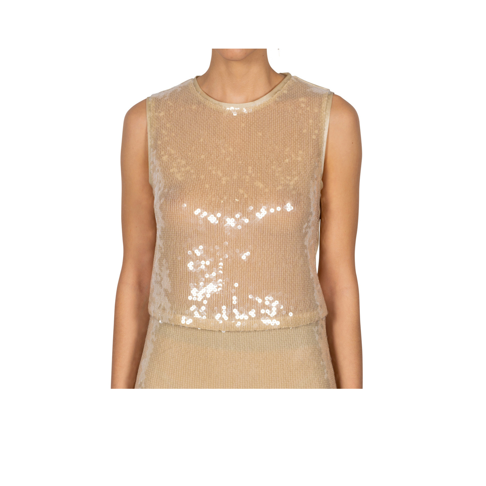 L. Top Donna Paillettes Nude o Orange Collezione Efi d’Angio’