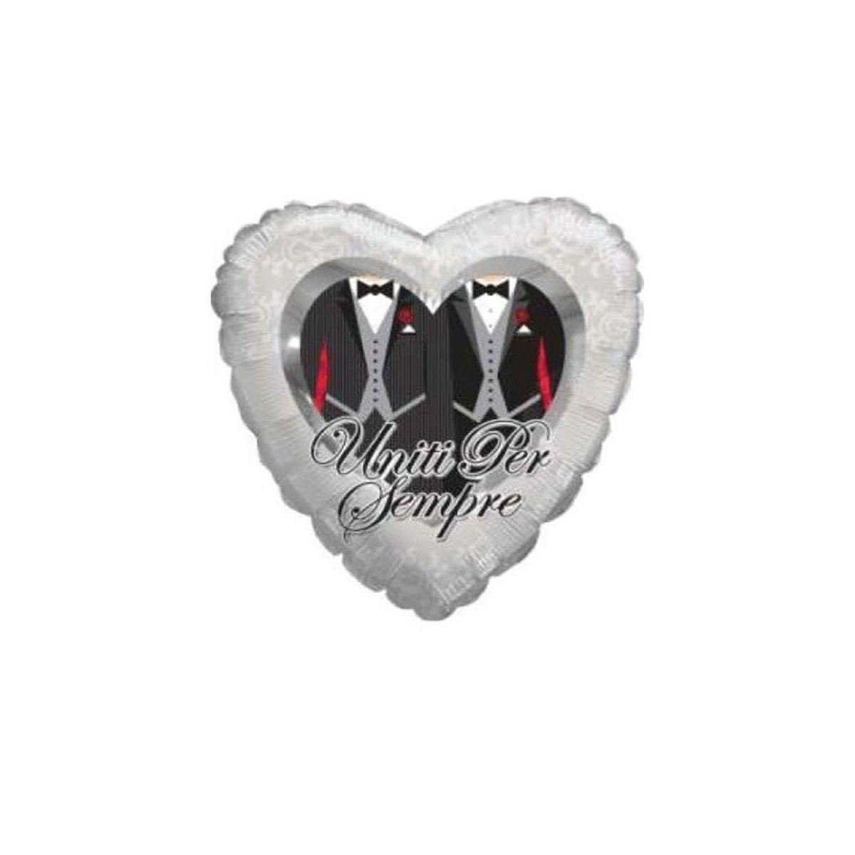 Palloncino Foil Cuore 'Uniti per Sempre' – 18" (45 cm) (Men)