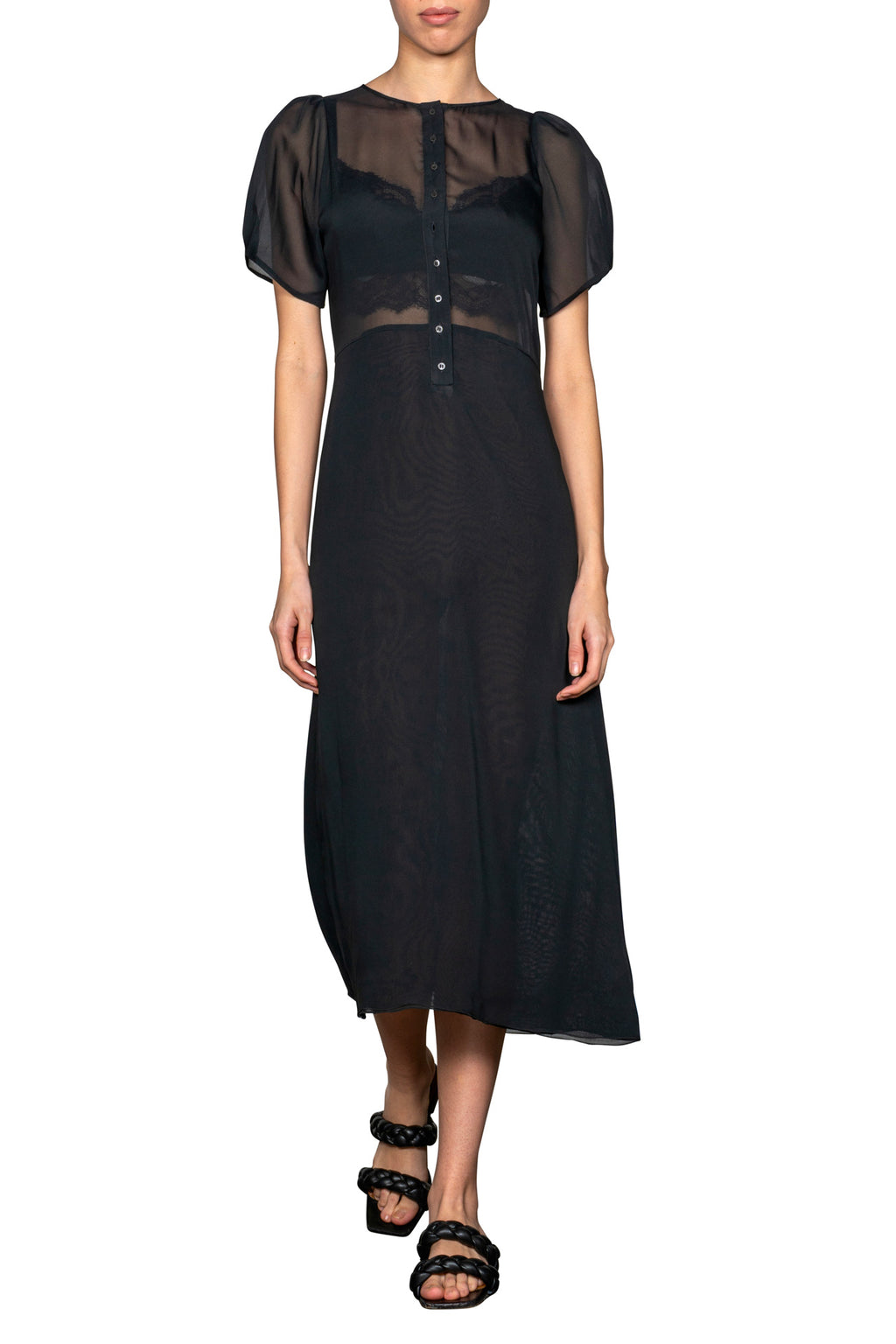 Abito Donna Voile di Seta Nero Collezione Efi d’Angiò