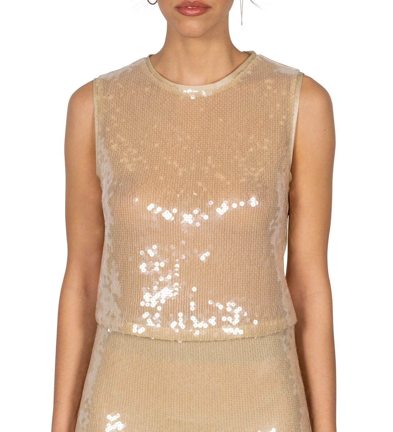 L. Top Donna Paillettes Nude o Orange Collezione Efi d’Angio’