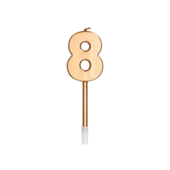 Number Eight Candle Metallic Bronze H 11cm pcs1