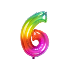 Pallone  Foil Numero "6" Yummy Gummy 34"- 86cm pz1