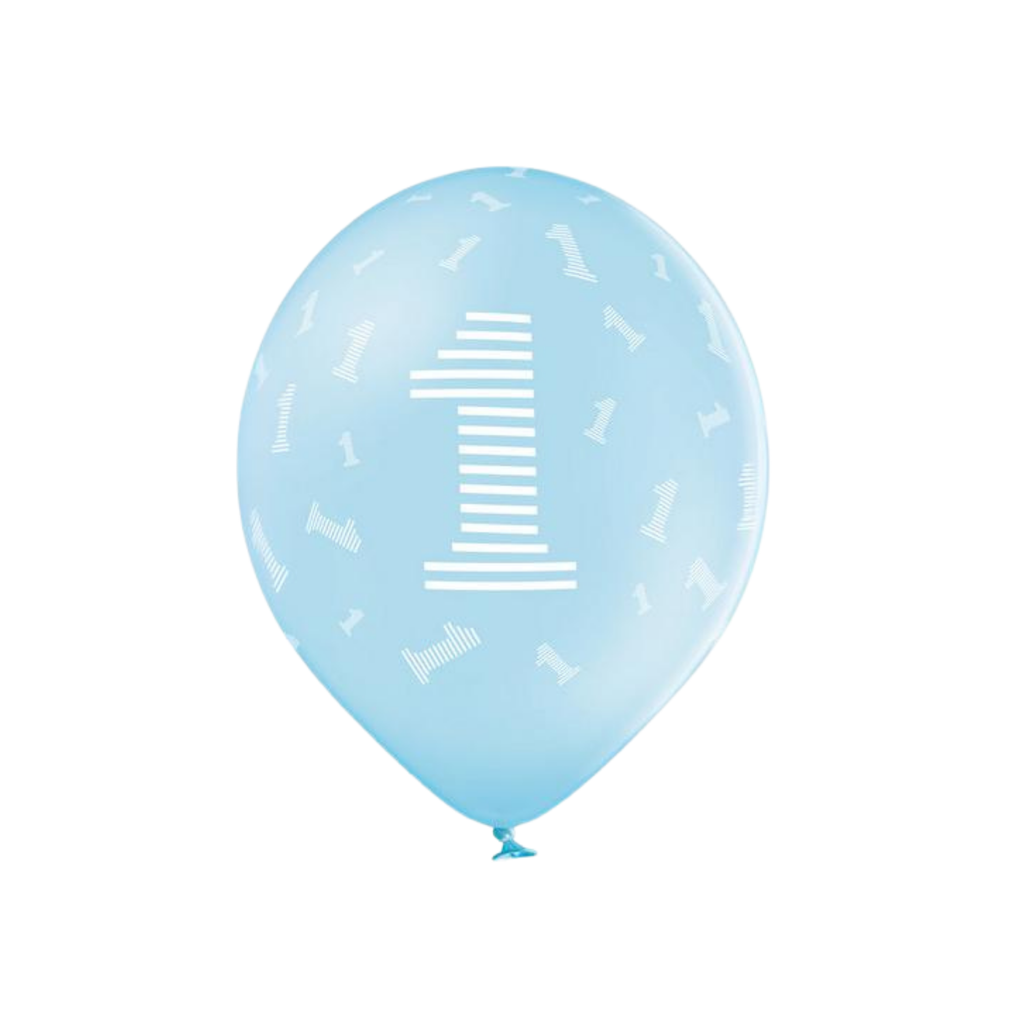 Latex lufi "Boldog 1. Születésnapot" Világoskék 12" cm30 db 24