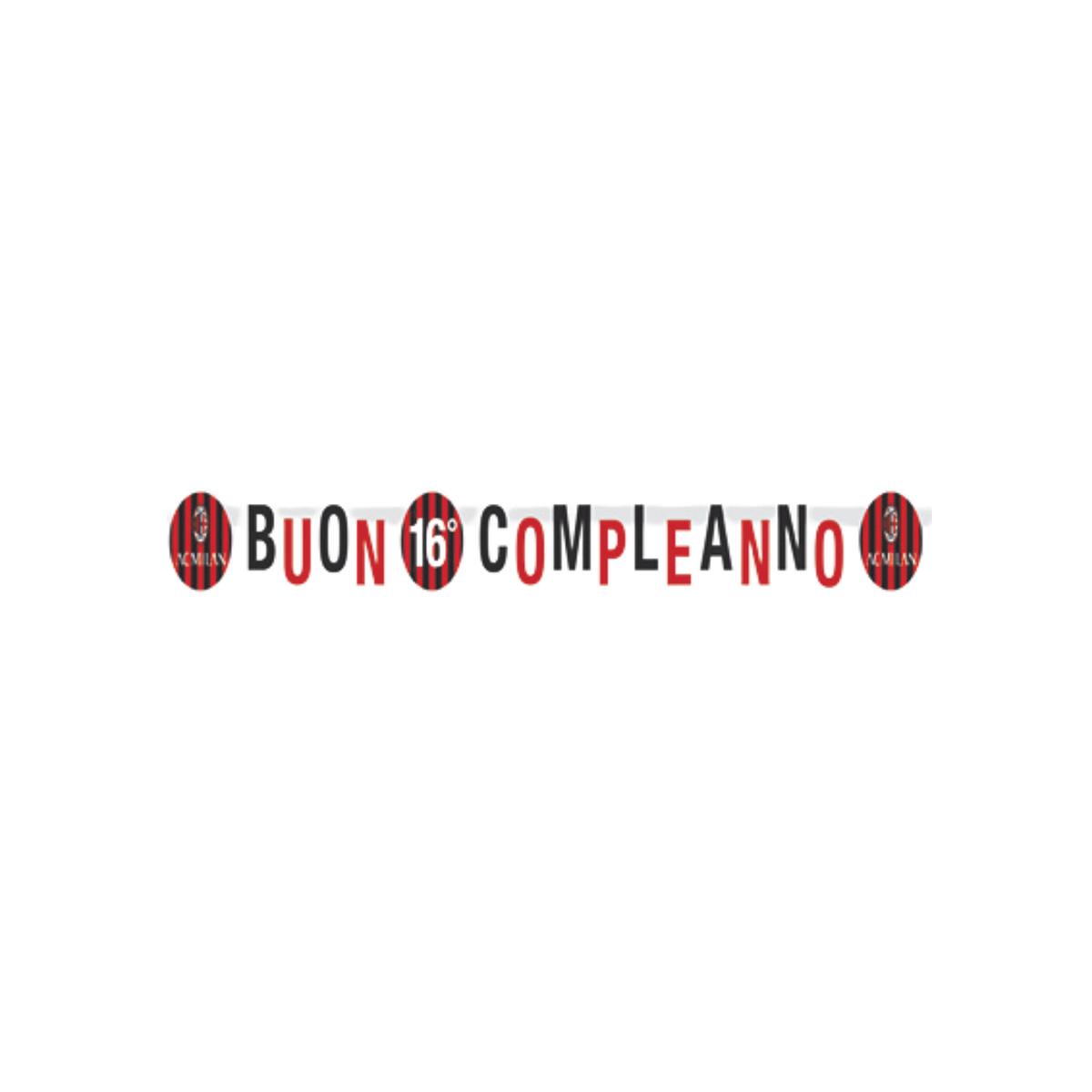 Festone "Buon Compleanno" XL  Milan cm294x20 personalizzabile