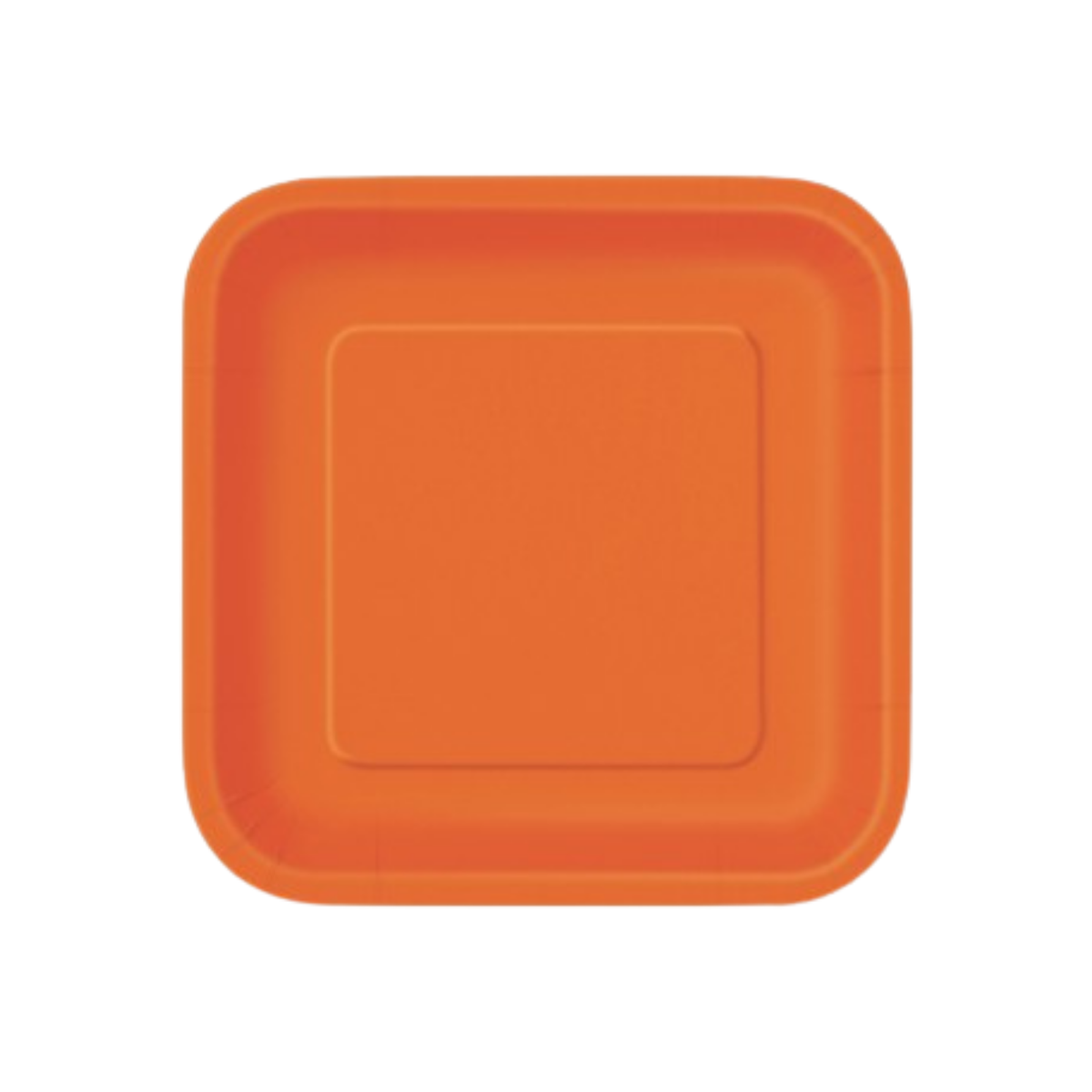 Square Paper Plate Plain Orange cm18 pcs16