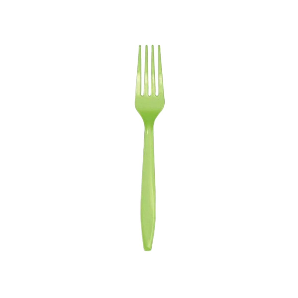 Plastic Fork Solid Color Lime Green cm18 pcs24