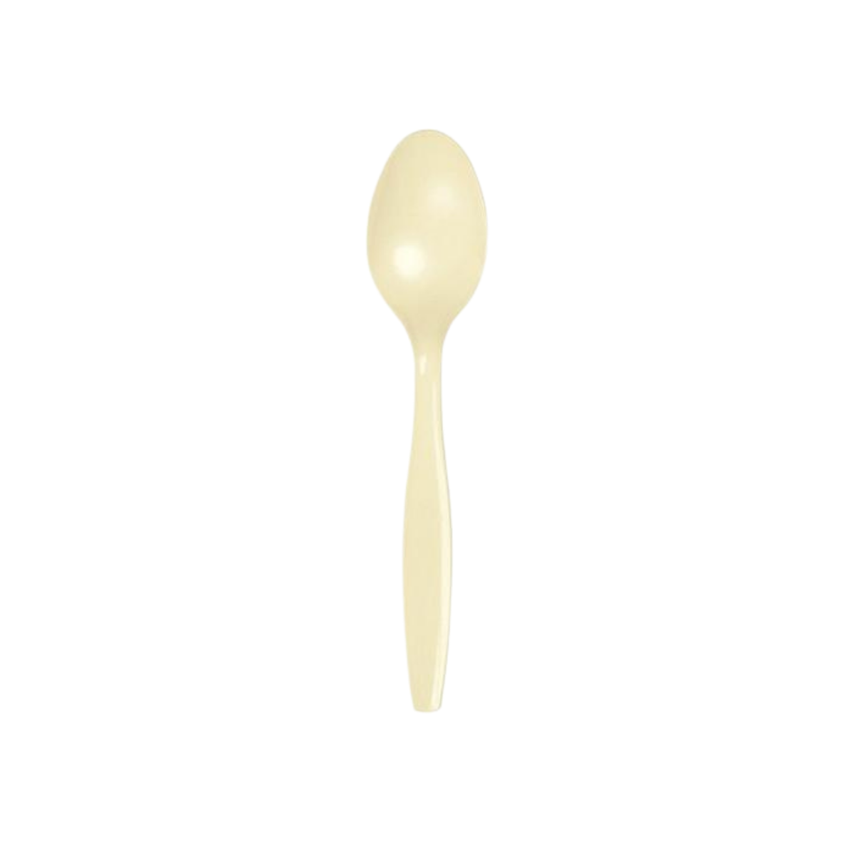 Plastic Spoon Plain Ivory cm15 pcs24