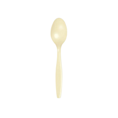 Plastic Spoon Plain Ivory cm15 pcs24