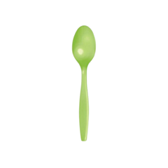 Plastic Spoon Plain Lime Green cm15.5 pcs24