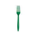 Plastic Fork Solid Color Emerald Green cm18 pcs24