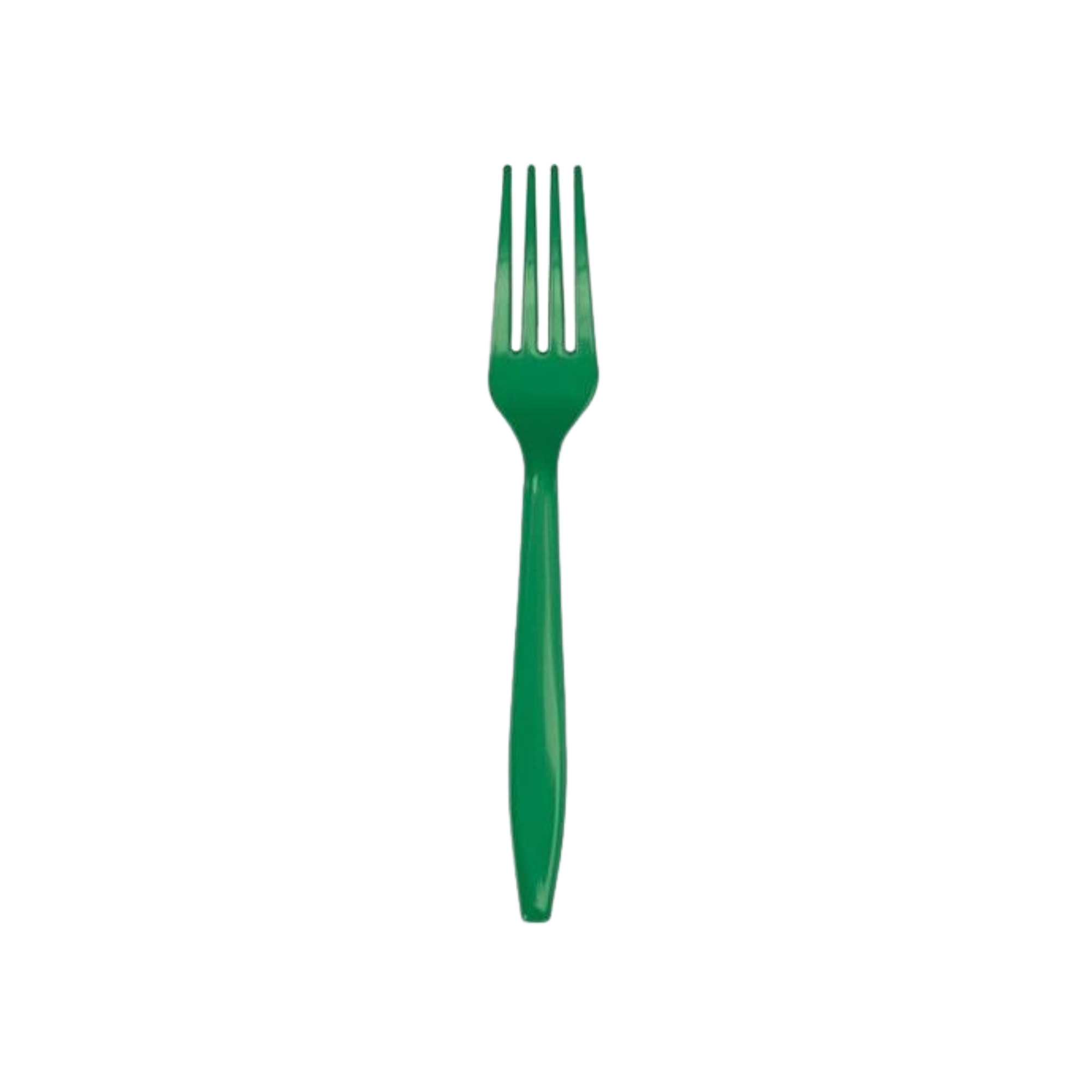 Plastic Fork Solid Color Emerald Green cm18 pcs24
