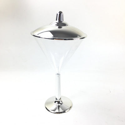 Sima ezüst műanyag fedél cukrozott mandulatartókhoz és serlegekhez, 1 db