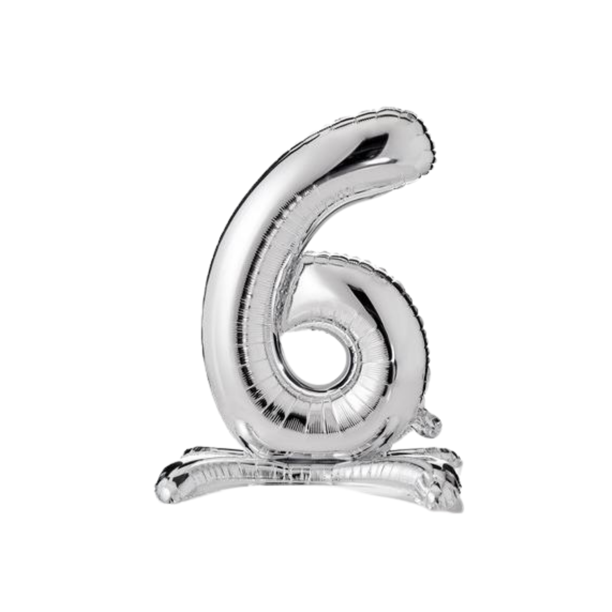 Self Standing Foil Balloon Number "6" Silver 40cm pcs1