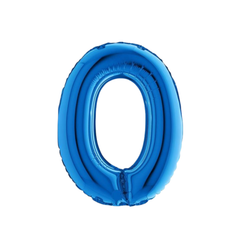 Pallone Foil Numero "0" Blu 14" - 36cm pz1