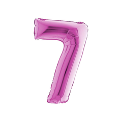 Pallone Foil Numero "7" Fucsia 14"/36cm pz1