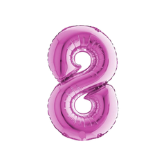 Pallone Foil Numero "8" Fucsia 14" - 36cm pz1