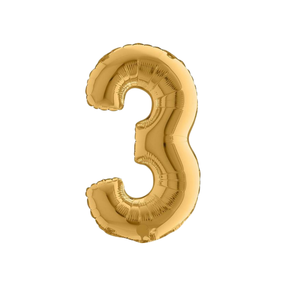 Foil Balloon Number "3" Gold 14" - 36cm pcs1