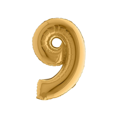 Foil Balloon Number "9" Gold 14" - 36cm pcs1