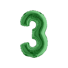 Pallone  Foil Numero "3" Verde 14"- 36cm pz1