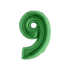 Pallone Foil Numero "9" Verde 14"- 36cm pz1