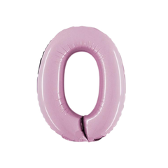 Pallone Foil Numero "0" Rosa 14"- 36cm pz1