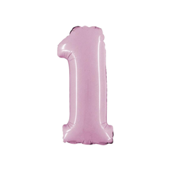 Pallone Foil Numero "1" Rosa 14" - 36cm pz1