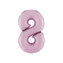 Pallone  Foil Numero "8" Rosa 14" - 36cm pz1