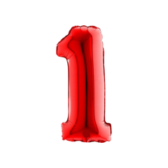 Pallone Foil Numero "1" Rosso 14" - 36cm pz1