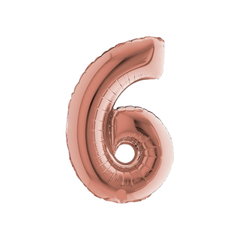 Pallone  Foil Numero "6" Rose Gold 14" - 36cm pz1