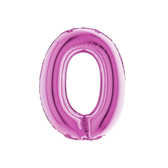 Pallone  Foil Numero "0" Fucsia 40" - 102cm pz 1