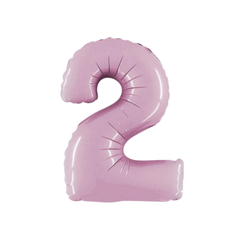 Pallone  Foil Numero "2" Rosa 14" - 36cm pz1