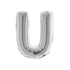 Foil Balloon Letter "U" Silver 14" - 36cm pcs1