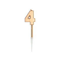 Number Four Candle Metallic Bronze H 11cm 1 pc