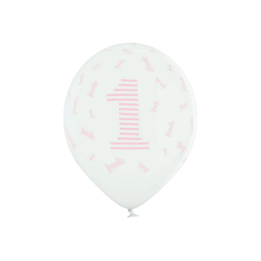 Latex lufi "Boldog 1. Születésnapot" Pink 12" cm30 db 24