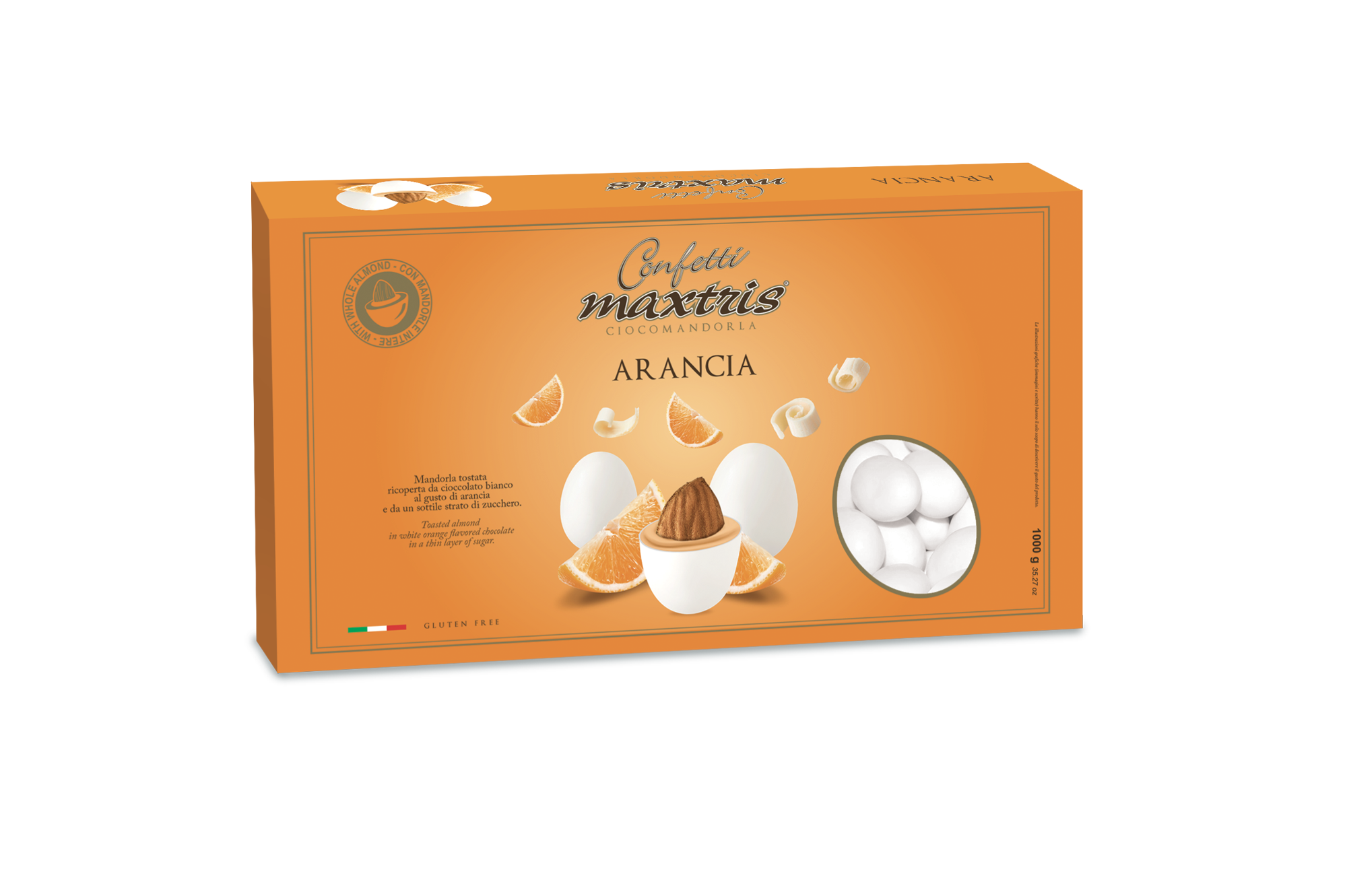 Maxtris Ciocomandorla drazsé Narancs ízű cf 1kg gluténmentes